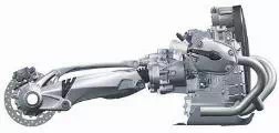 Transmission par arbre dans le mono bras oscillant BMW R 1200 GS Transmission par arbre dans le mono bras oscillant BMW R 1200 GS